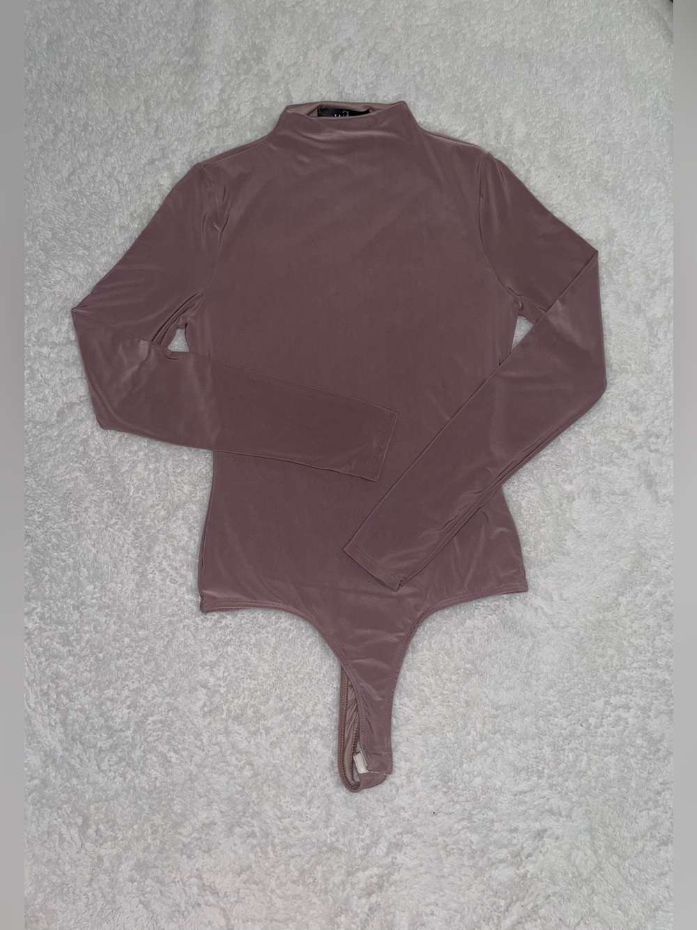 Long Sleeve Mock Neck Bodysuit in Dusty Mauve